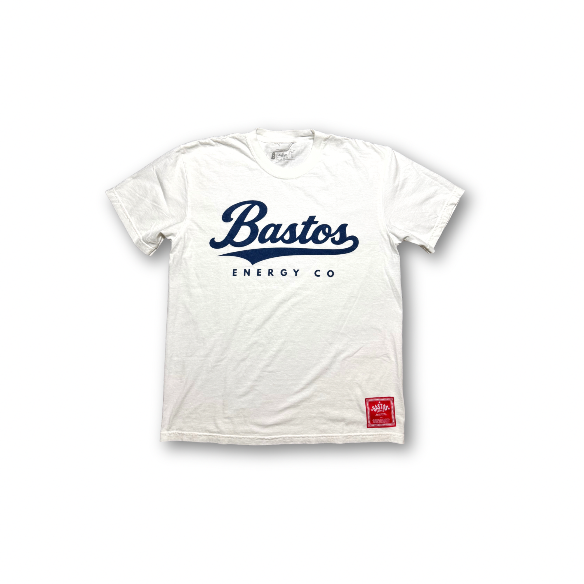 BE Baseball Script Tee (White/Navy)
