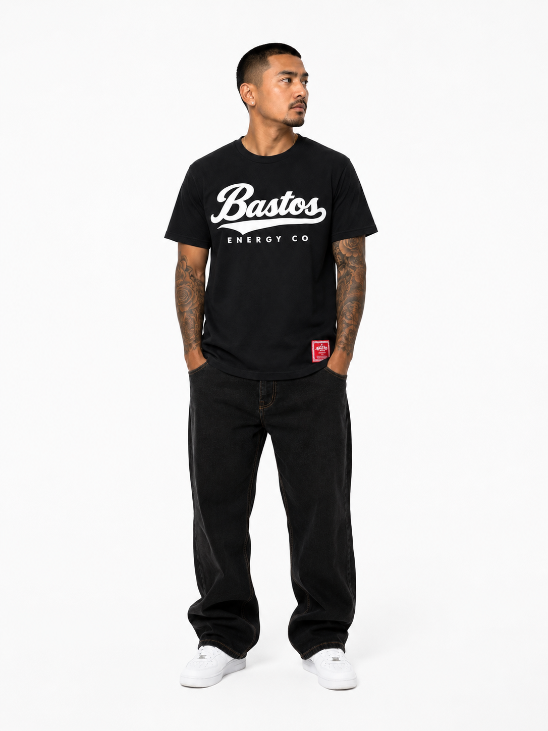 BE Baseball Script Tee (Black/White)